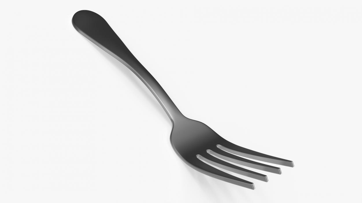 Silver Dessert Fork 3D model