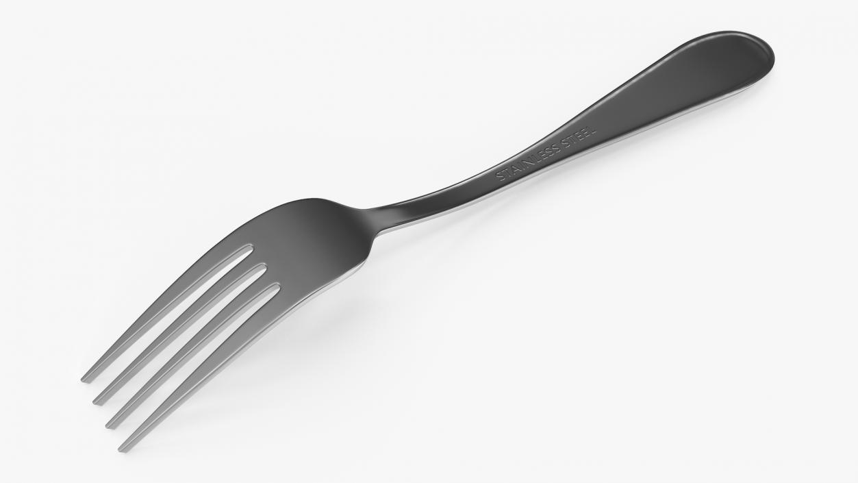 Silver Dessert Fork 3D model