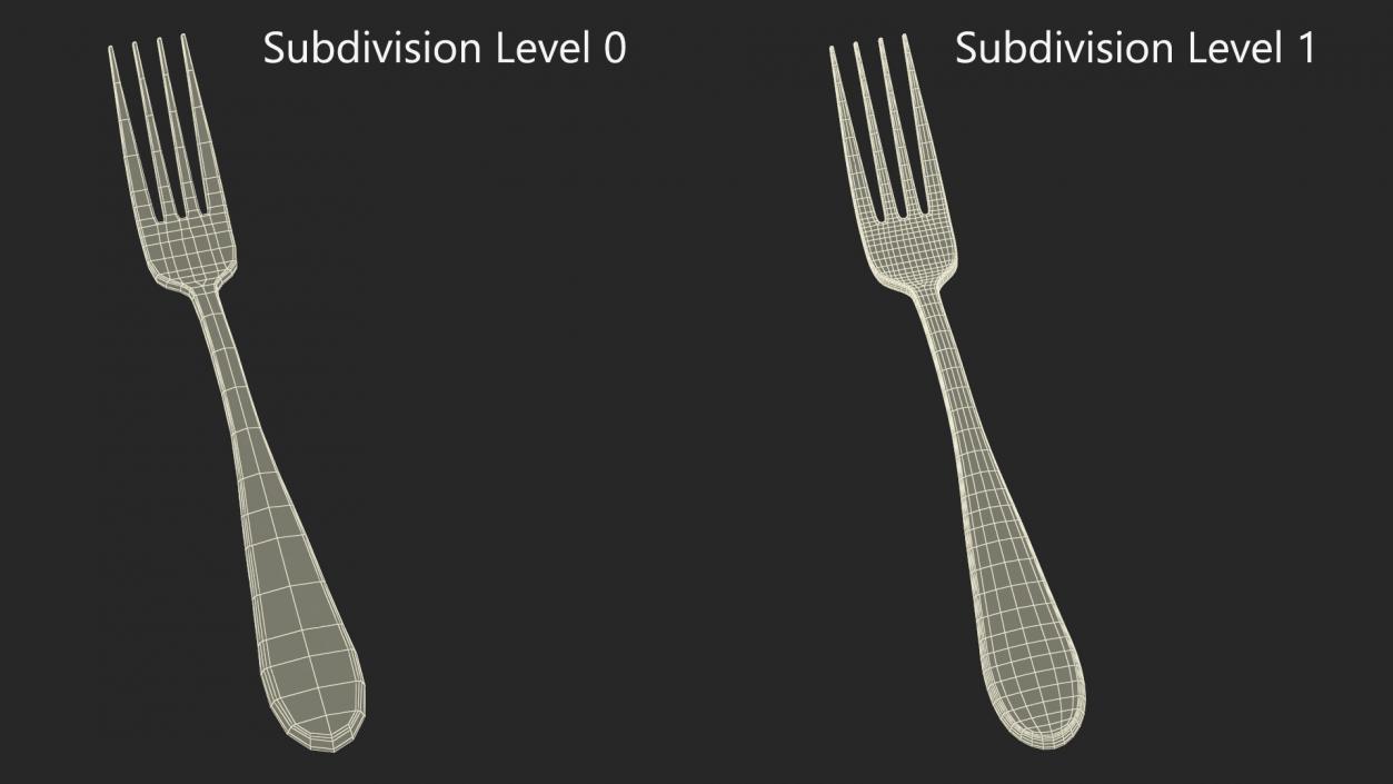 Silver Dessert Fork 3D model