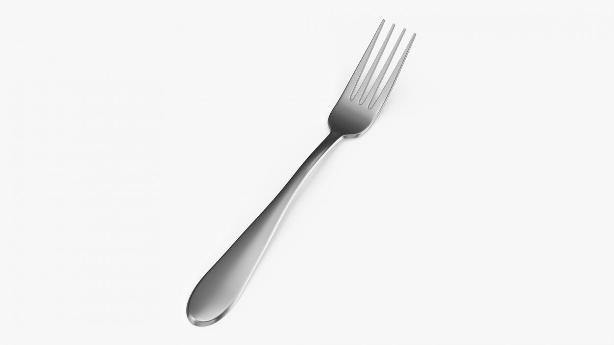 Silver Dessert Fork 3D model