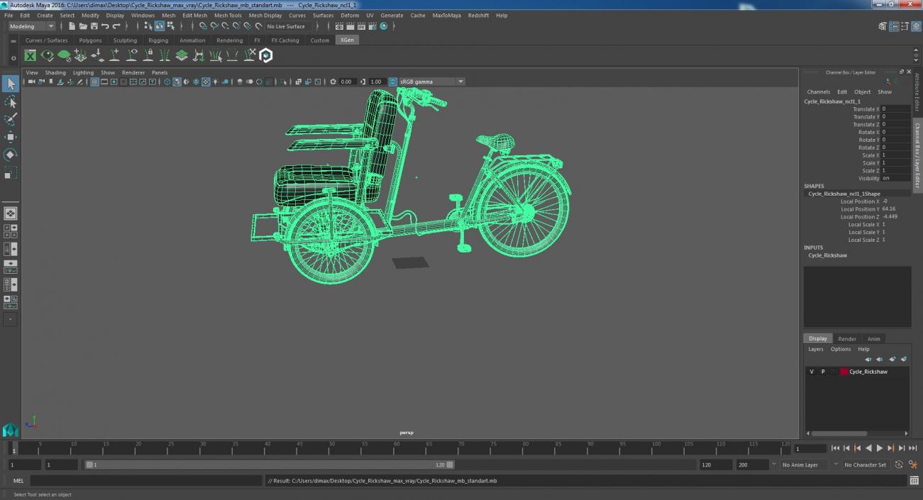 Cycle Rickshaw 3D model