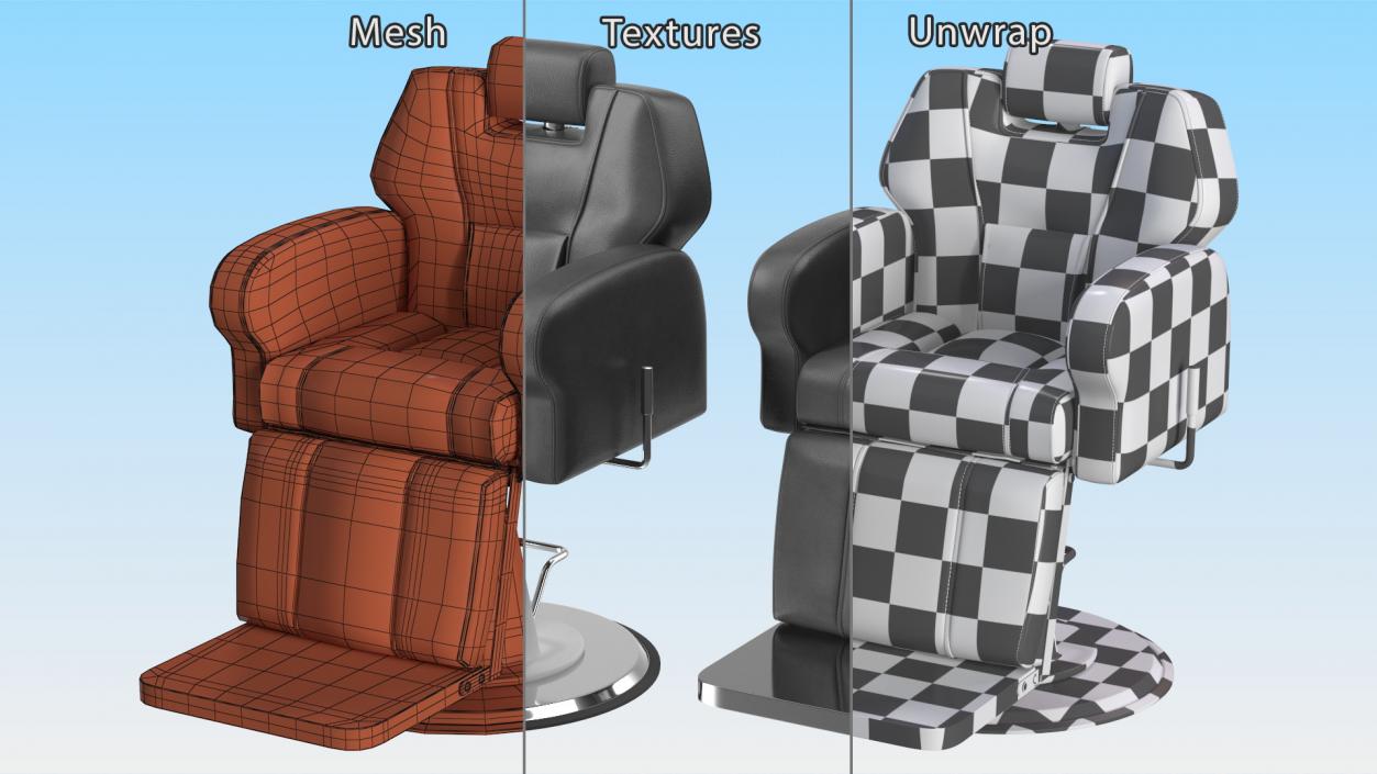 3D Recliner Salon Chair Black