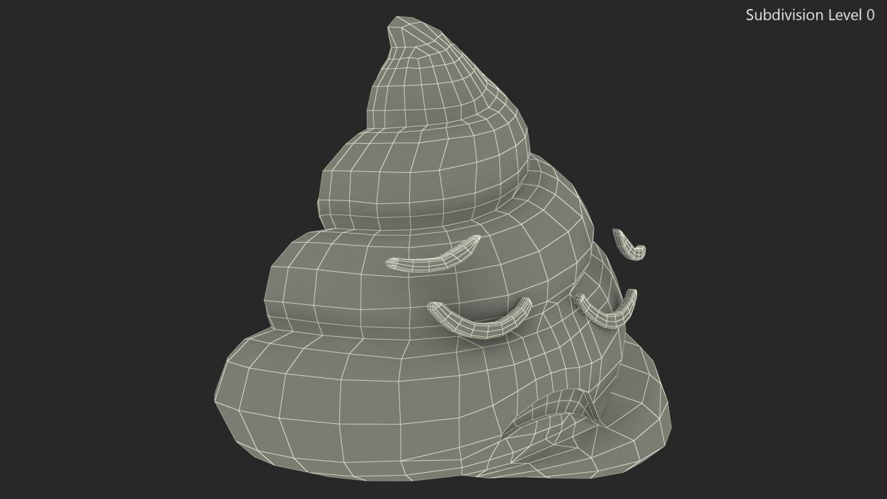 Disappointed Face Poop Emoji Smile 3D model