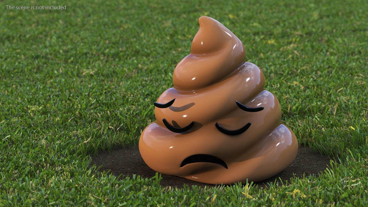 Disappointed Face Poop Emoji Smile 3D model