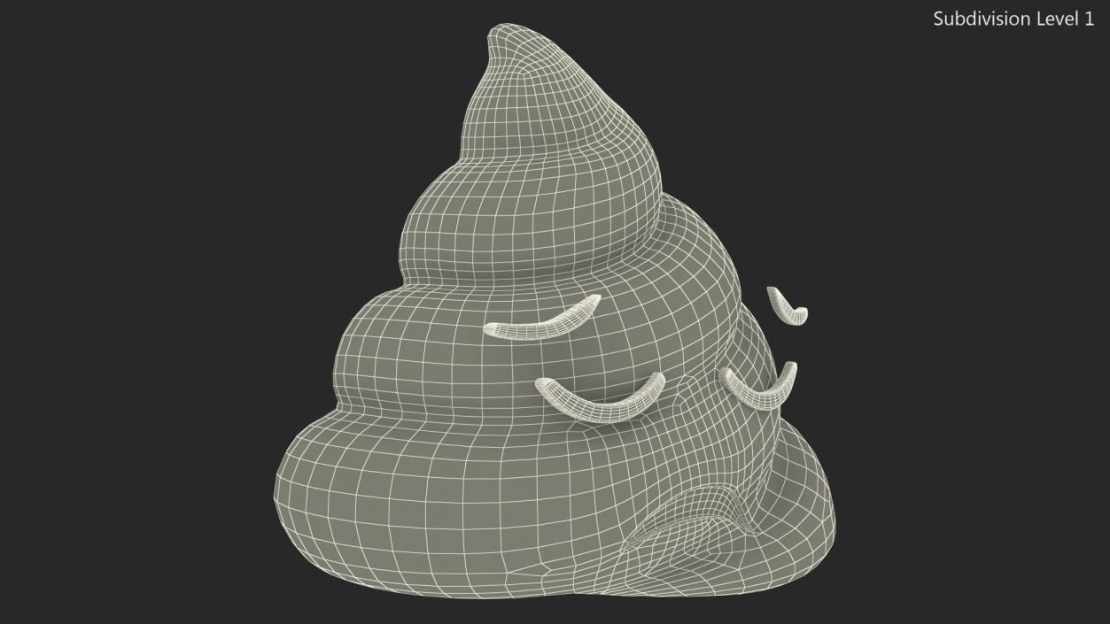 Disappointed Face Poop Emoji Smile 3D model