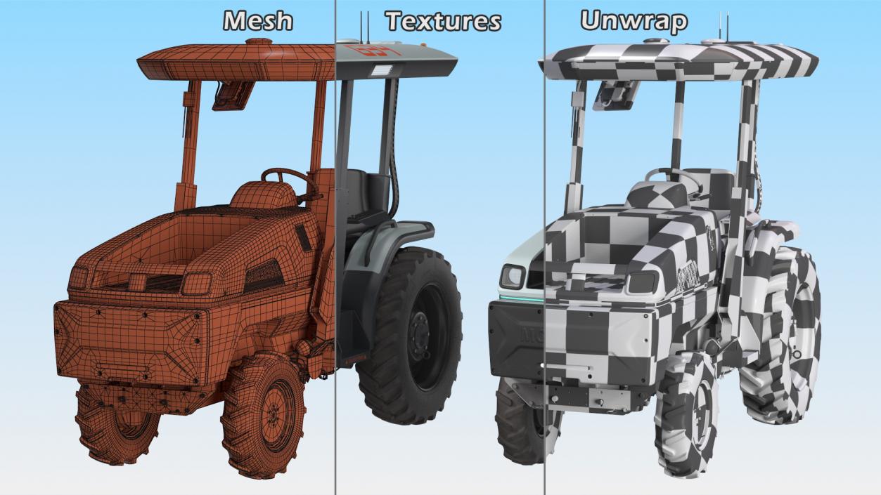 Monarch MK V Electric Tractor Dusty Rigged 3D