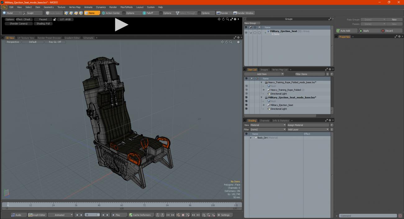 Military Ejection Seat 3D