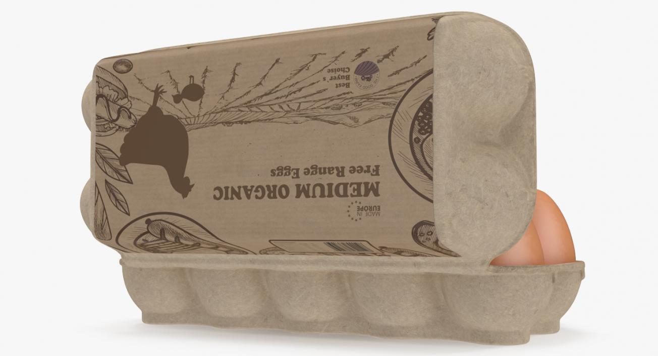 Eggs in Open Carton Package 3D