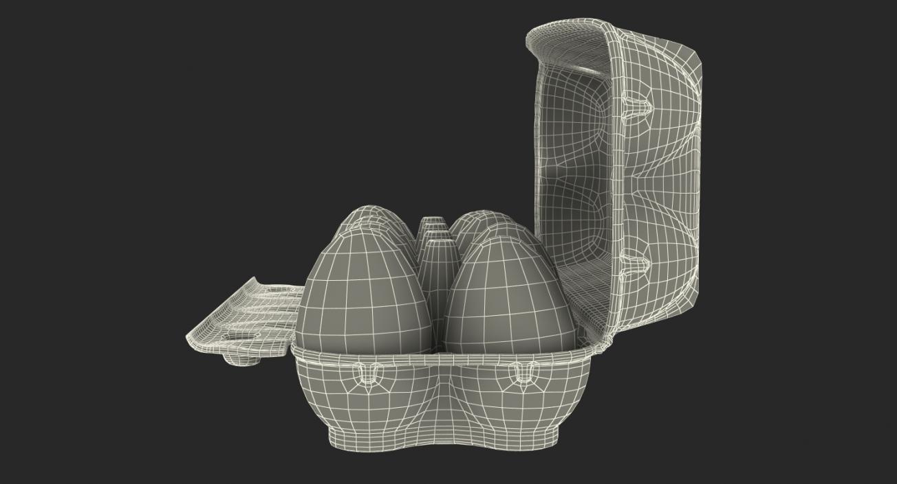 Eggs in Open Carton Package 3D