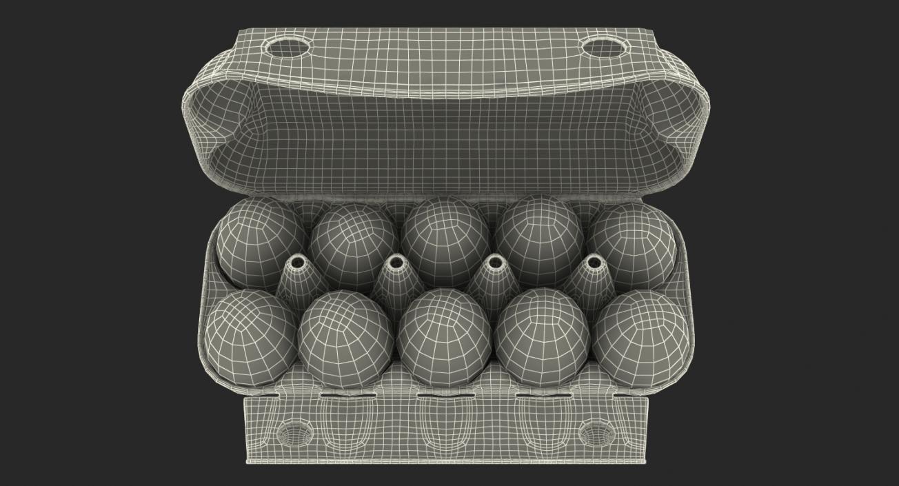 Eggs in Open Carton Package 3D