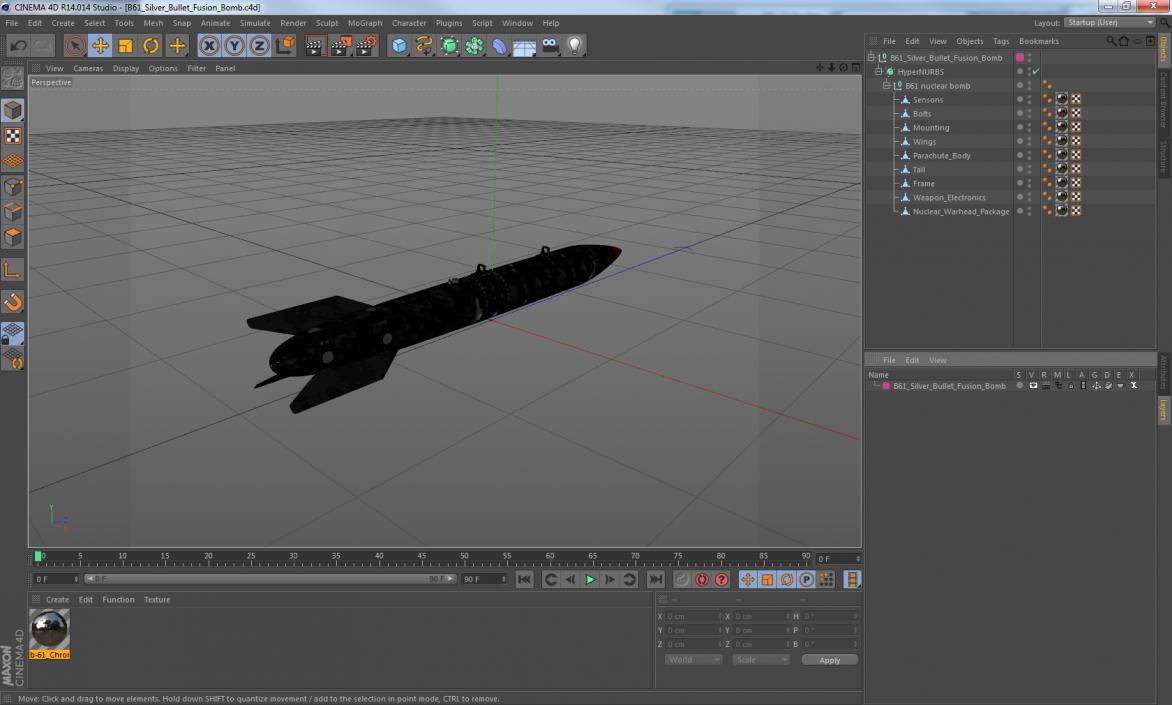 B61 Silver Bullet Fusion Bomb 3D model