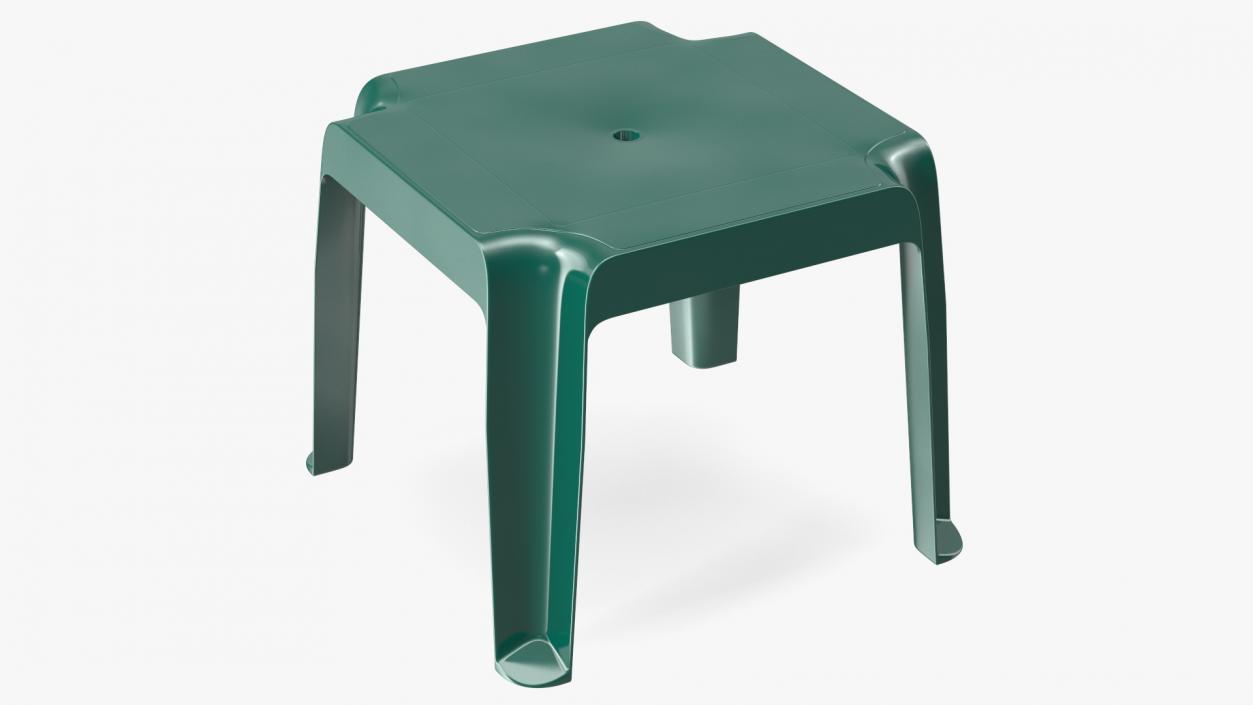 Plastic Square Patio Side Table Green 3D