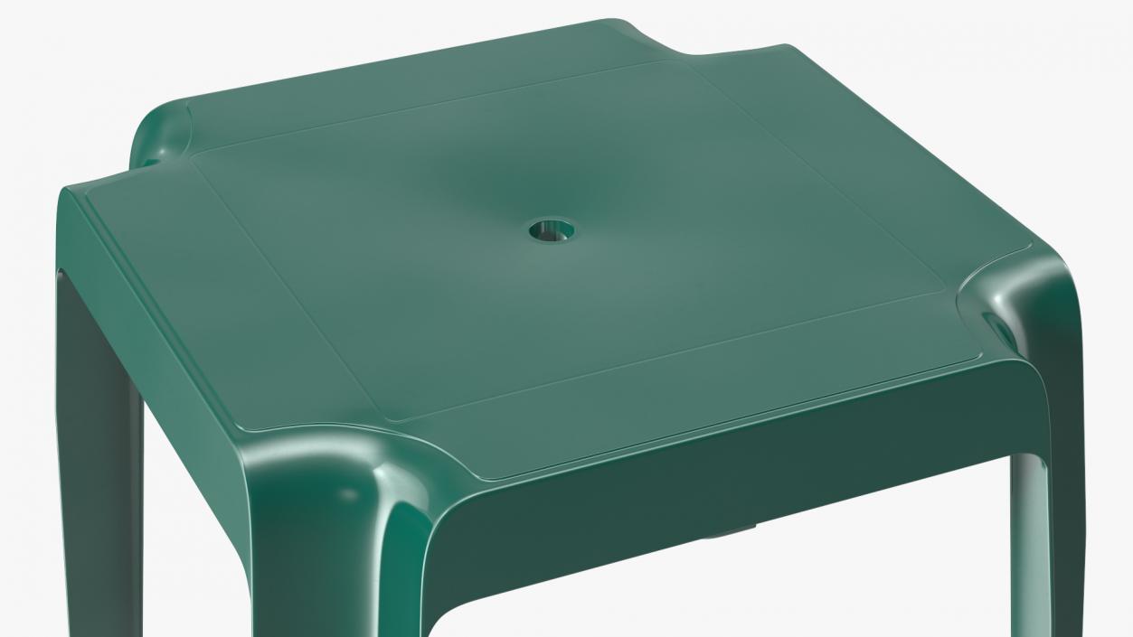 Plastic Square Patio Side Table Green 3D