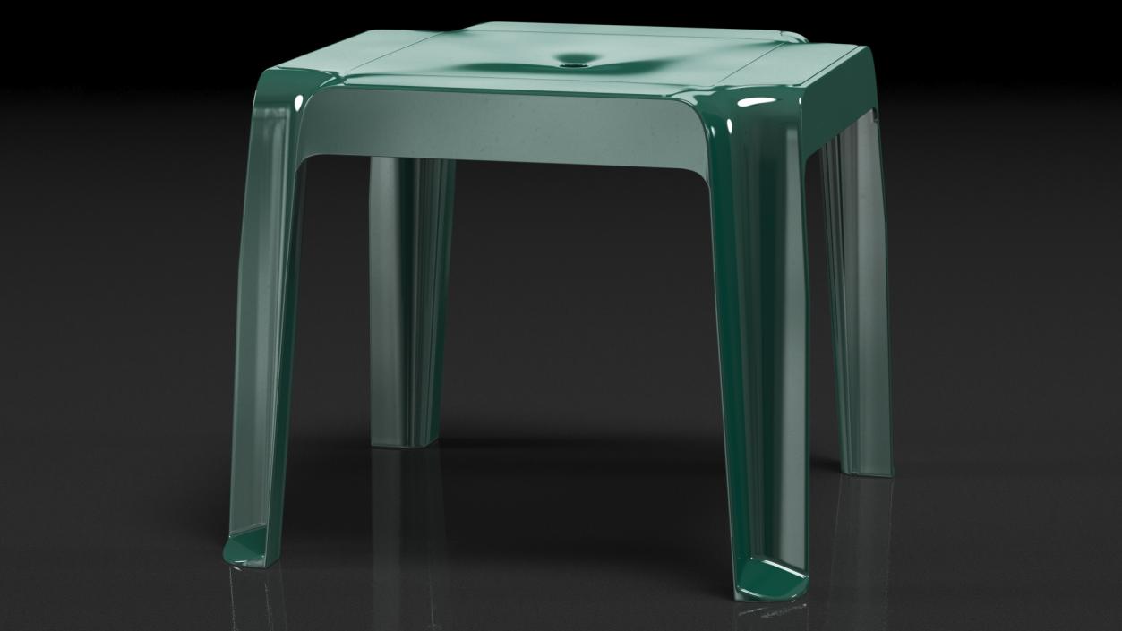 Plastic Square Patio Side Table Green 3D