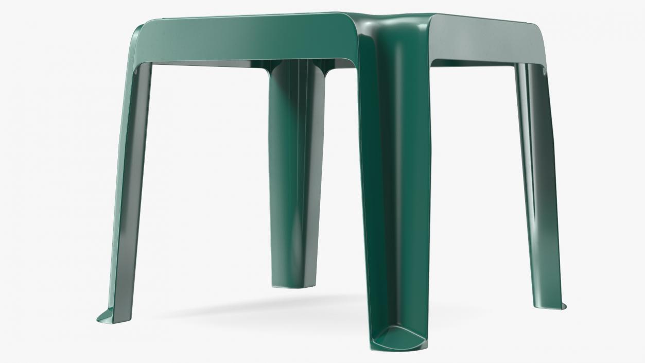 Plastic Square Patio Side Table Green 3D