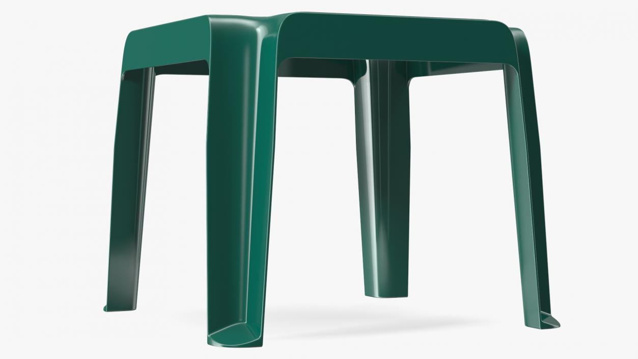 Plastic Square Patio Side Table Green 3D