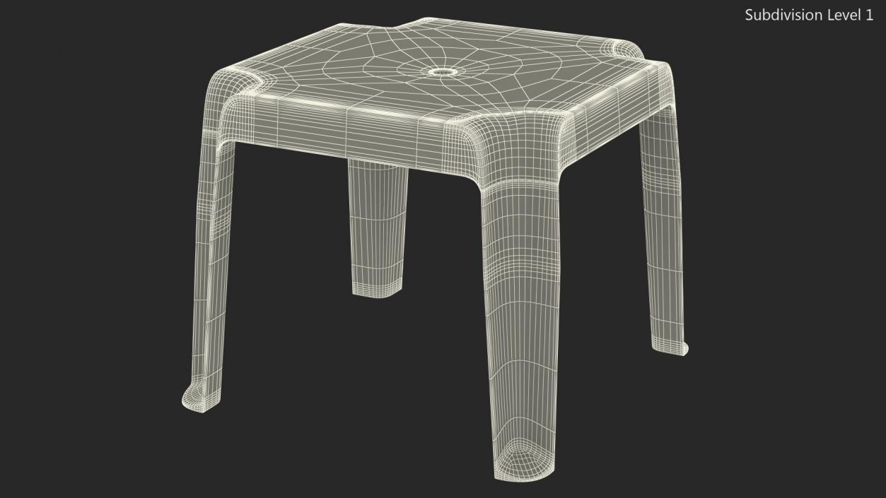 Plastic Square Patio Side Table Green 3D