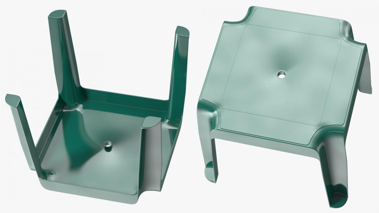 Plastic Square Patio Side Table Green 3D