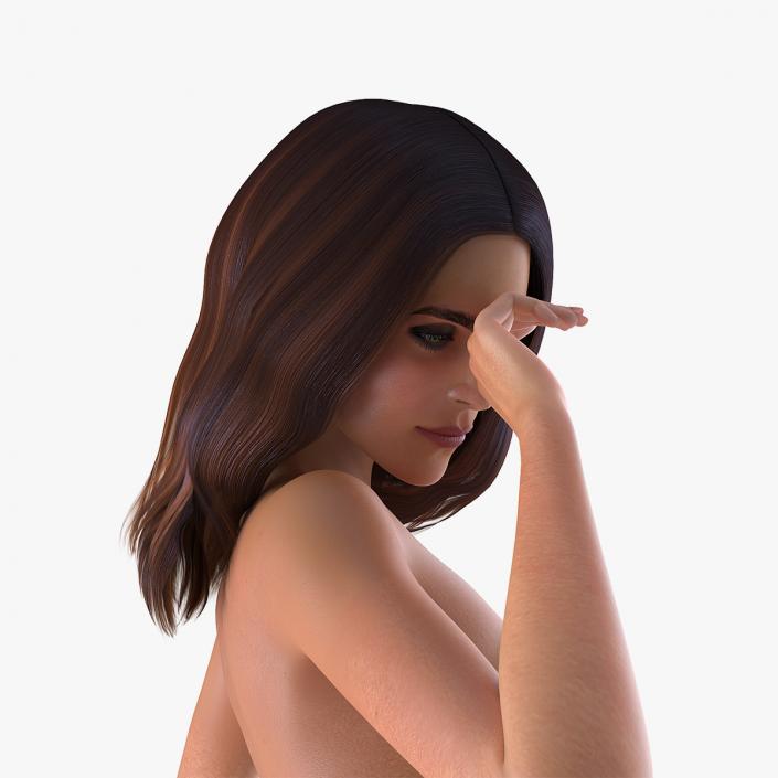 3D Nude Woman Standing Pose 2