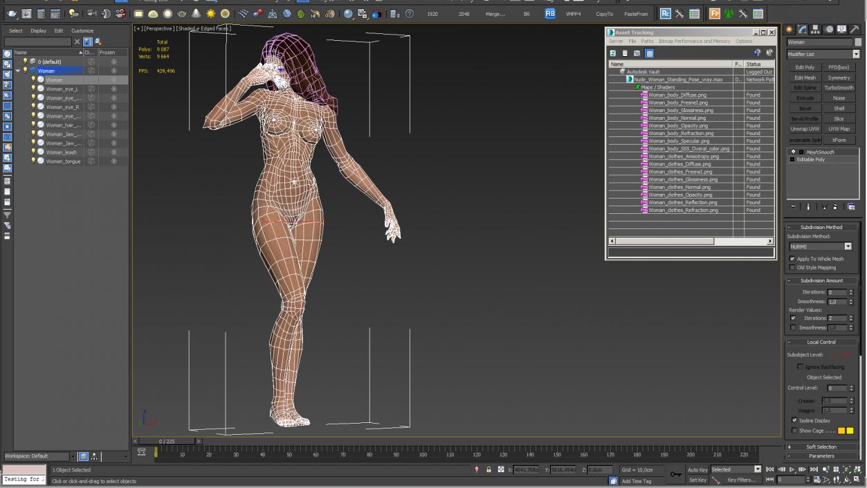 3D Nude Woman Standing Pose 2