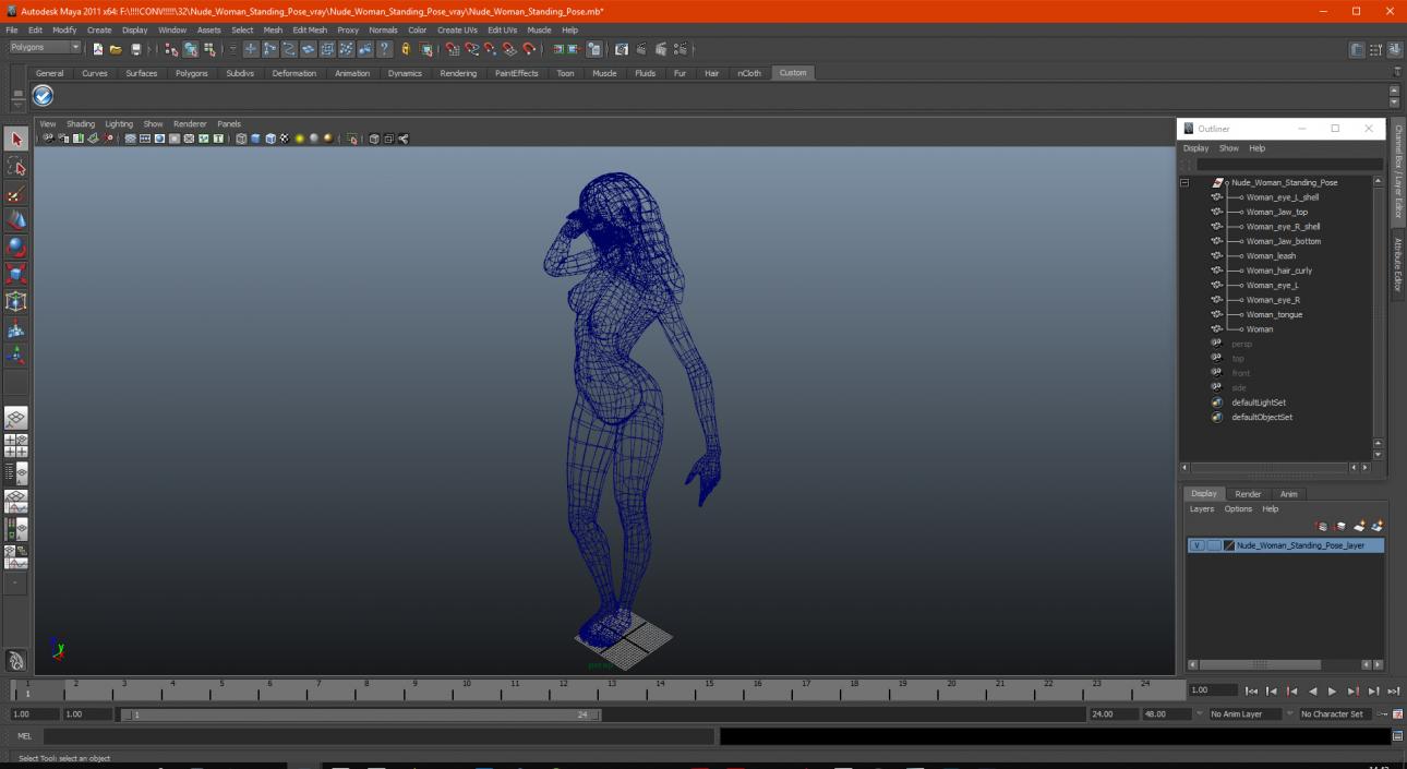 3D Nude Woman Standing Pose 2