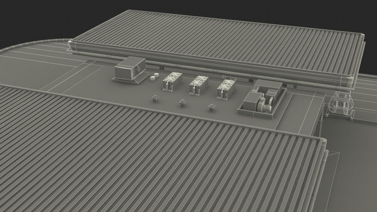 Large Filling Station Green 3D