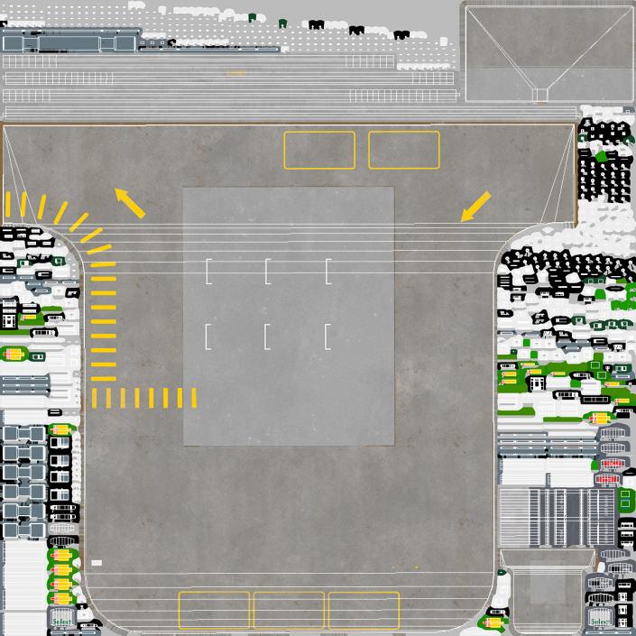 Large Filling Station Green 3D