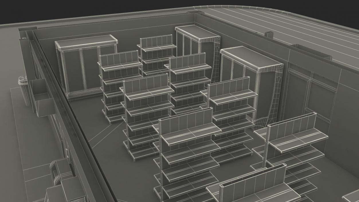 Large Filling Station Green 3D