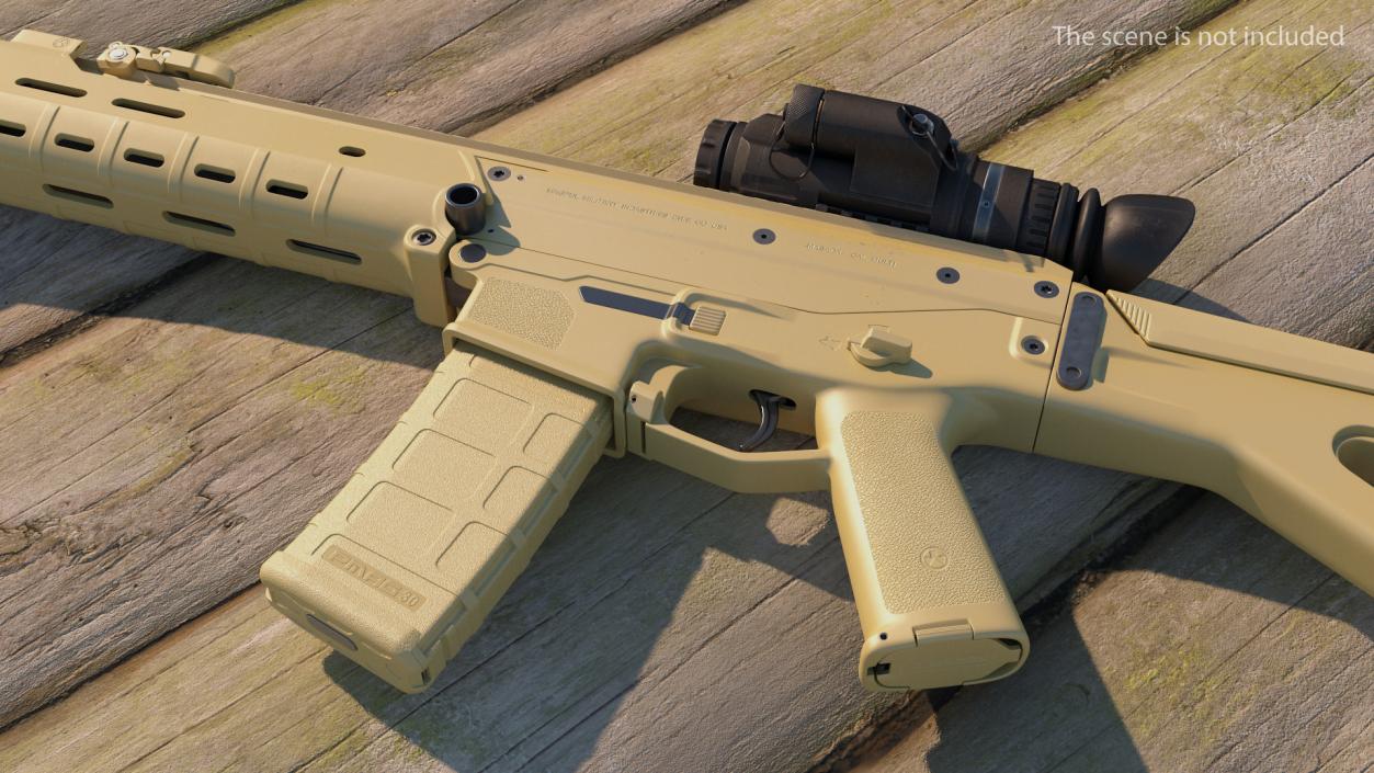 Combat Rifle with Thermal IR Scope 3D model