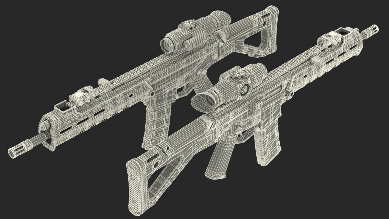 Combat Rifle with Thermal IR Scope 3D model