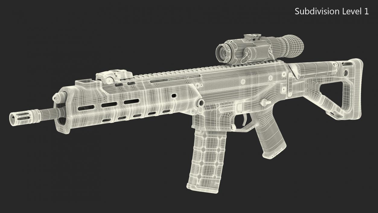 Combat Rifle with Thermal IR Scope 3D model