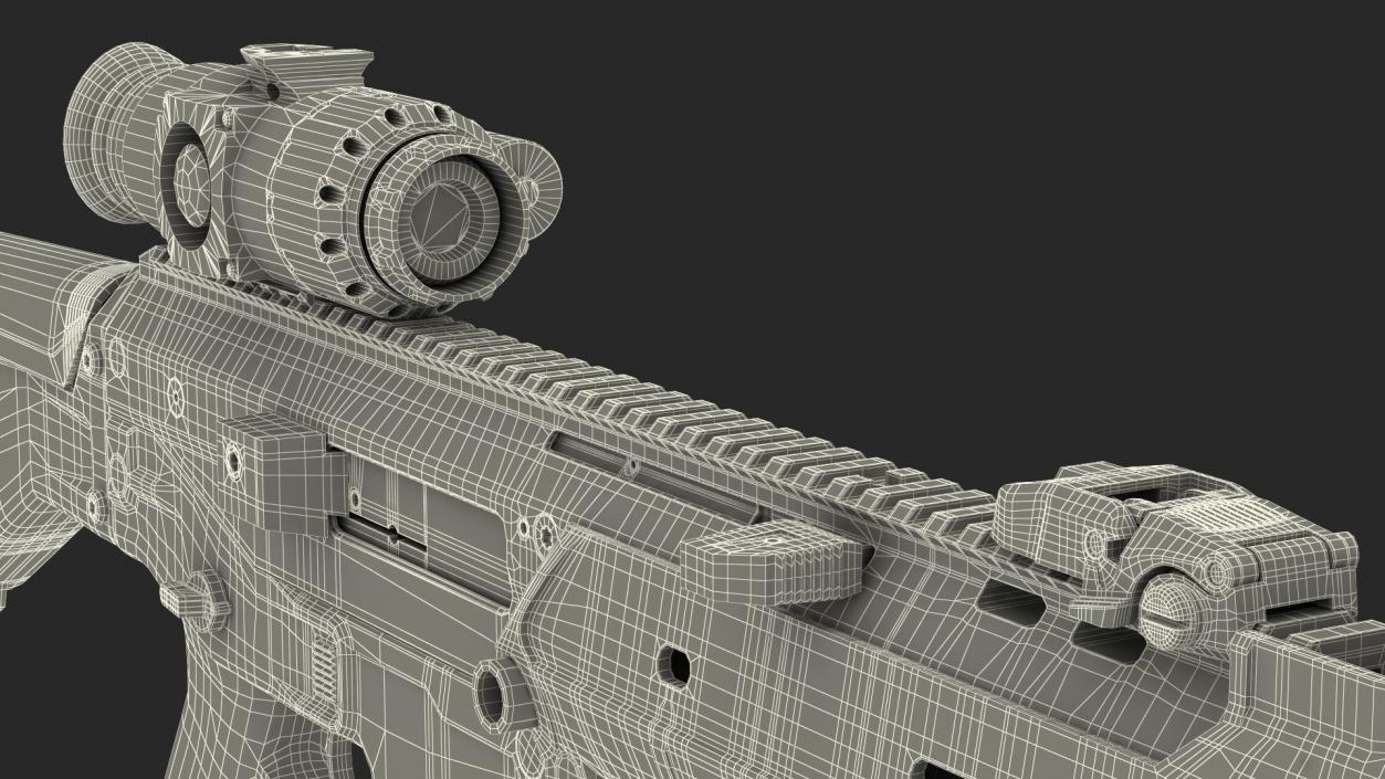 Combat Rifle with Thermal IR Scope 3D model