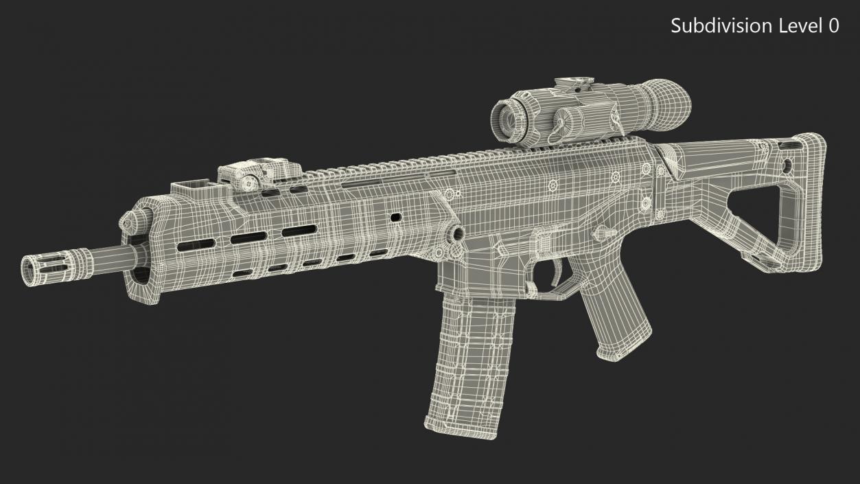 Combat Rifle with Thermal IR Scope 3D model