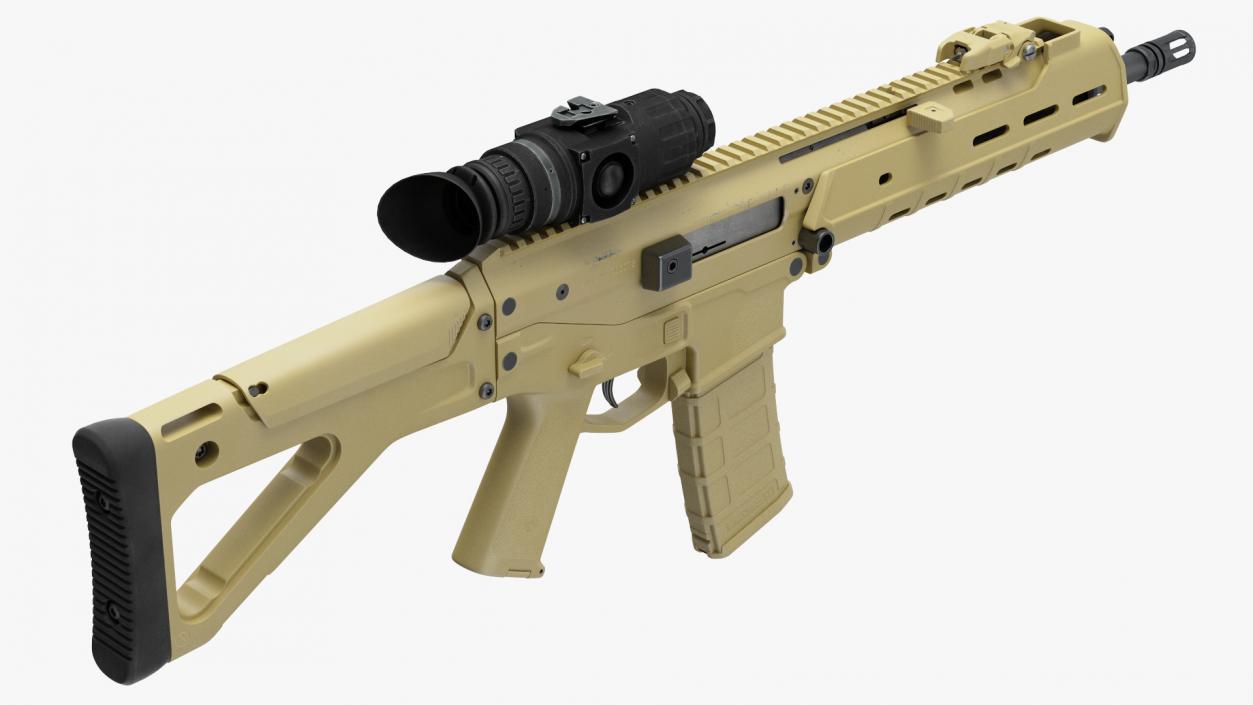 Combat Rifle with Thermal IR Scope 3D model