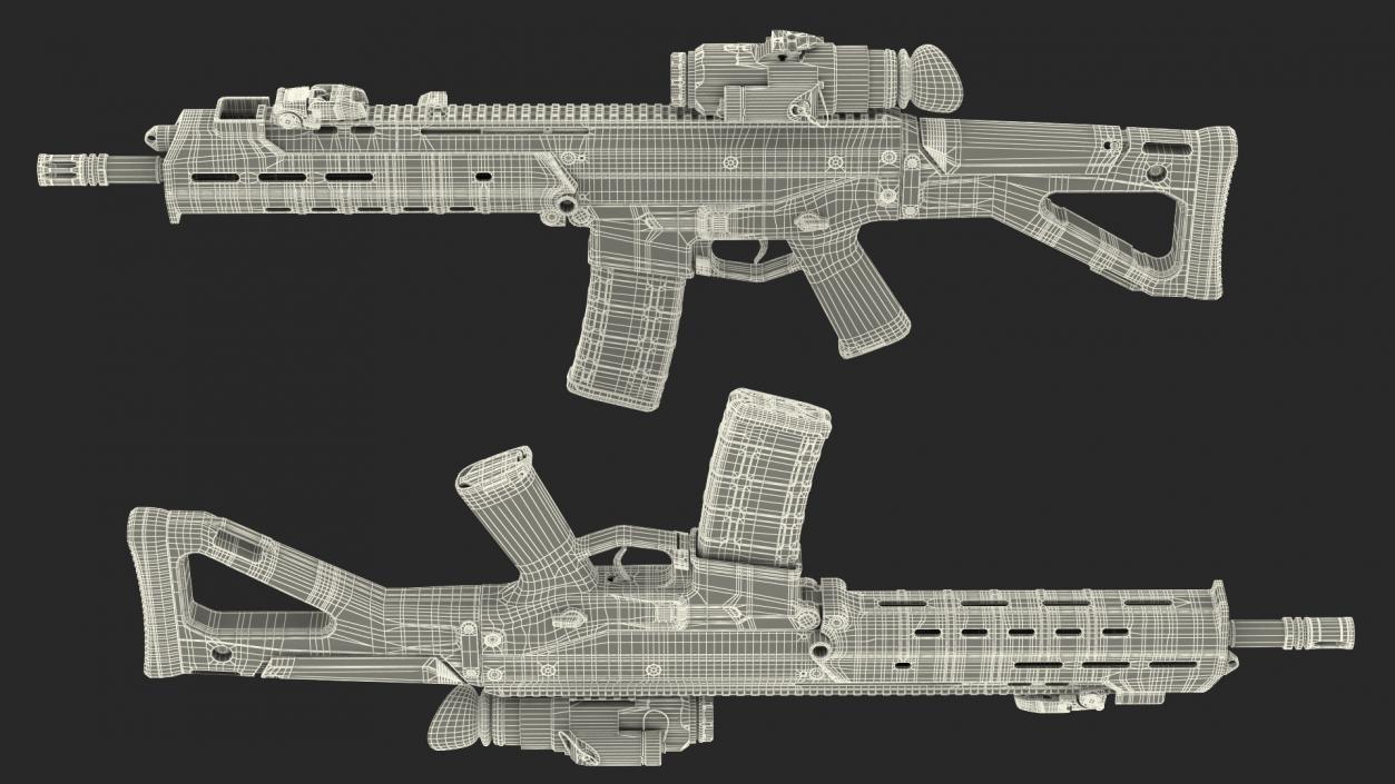 Combat Rifle with Thermal IR Scope 3D model