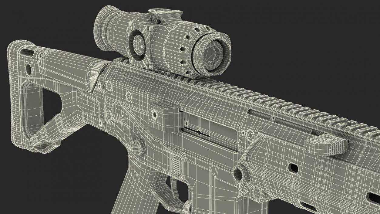 Combat Rifle with Thermal IR Scope 3D model