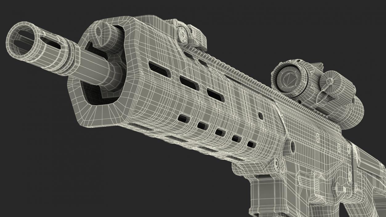 Combat Rifle with Thermal IR Scope 3D model