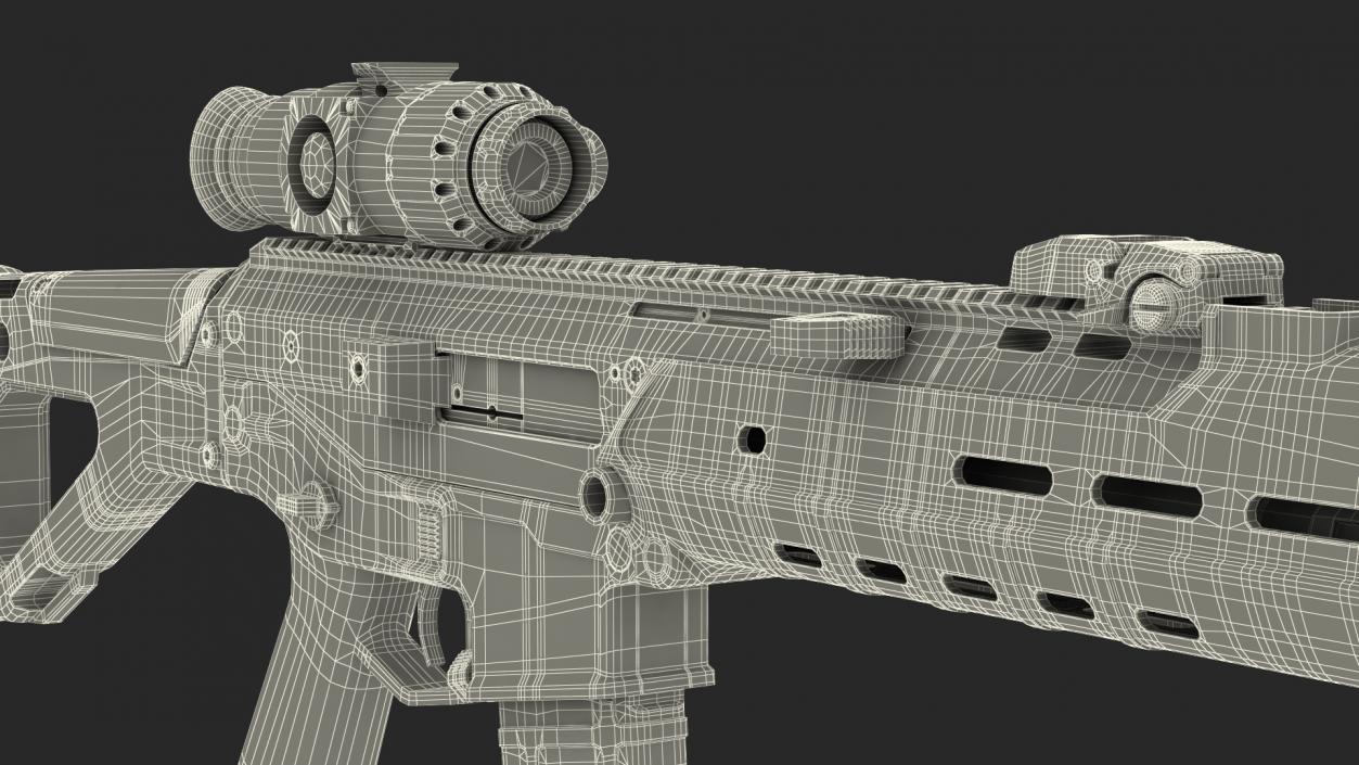 Combat Rifle with Thermal IR Scope 3D model