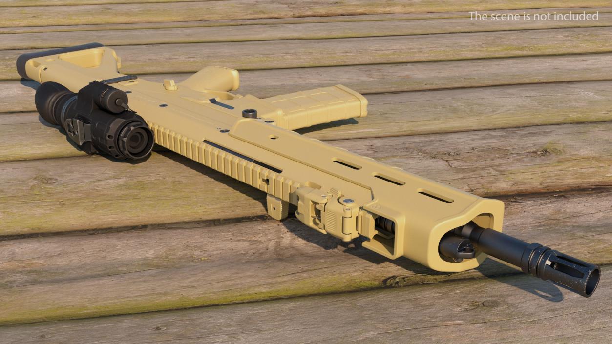 Combat Rifle with Thermal IR Scope 3D model