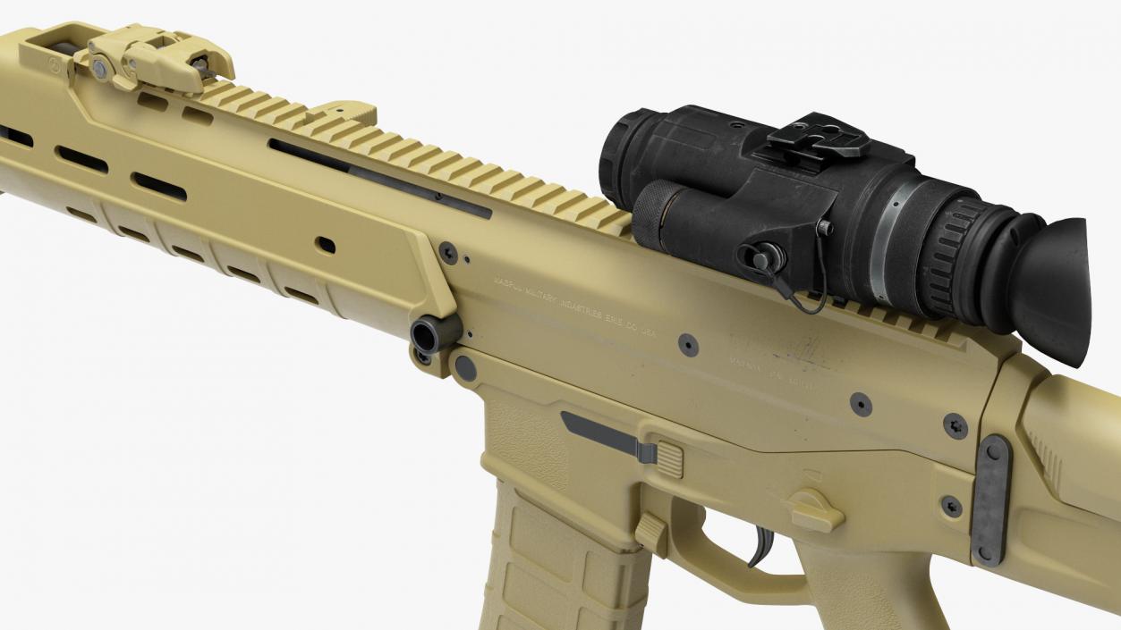 Combat Rifle with Thermal IR Scope 3D model