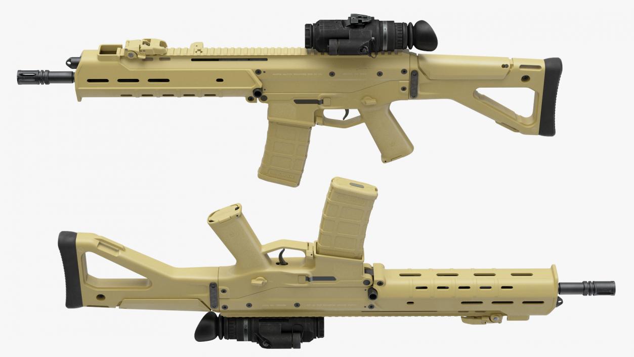 Combat Rifle with Thermal IR Scope 3D model