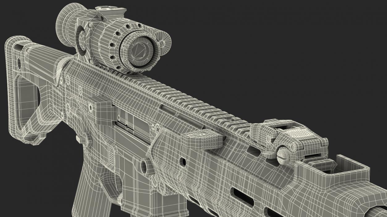 Combat Rifle with Thermal IR Scope 3D model