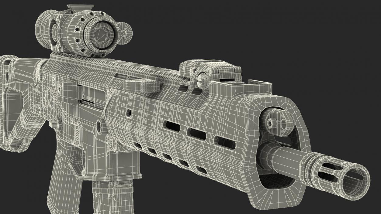 Combat Rifle with Thermal IR Scope 3D model