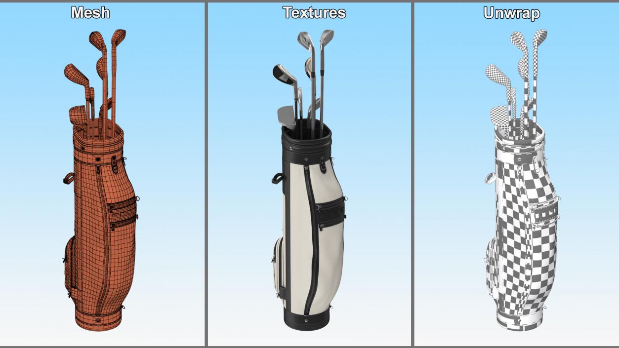 Golf Club Set with Bag 3D