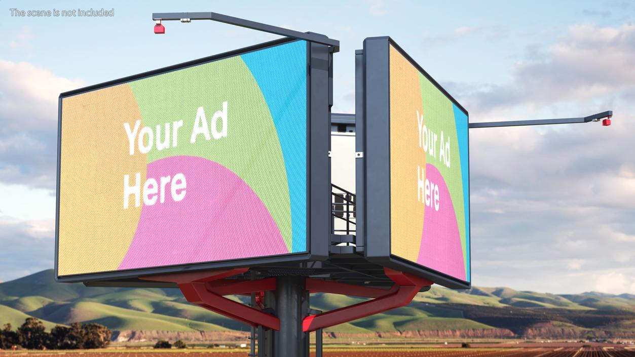 3D Three-Sided Digital Billboard 6x3 model