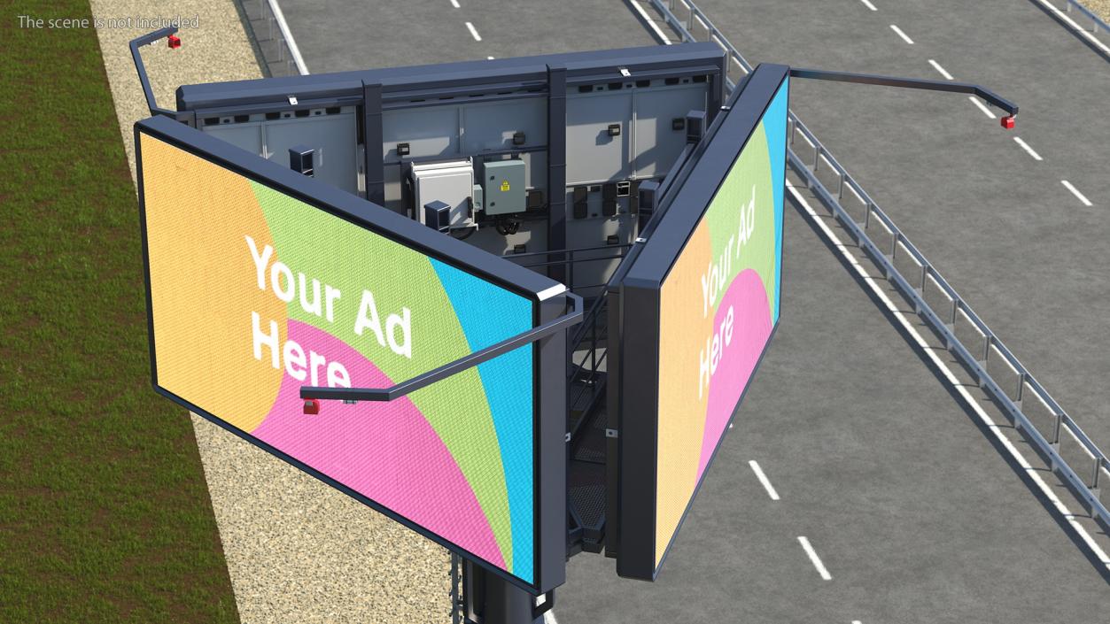 3D Three-Sided Digital Billboard 6x3 model