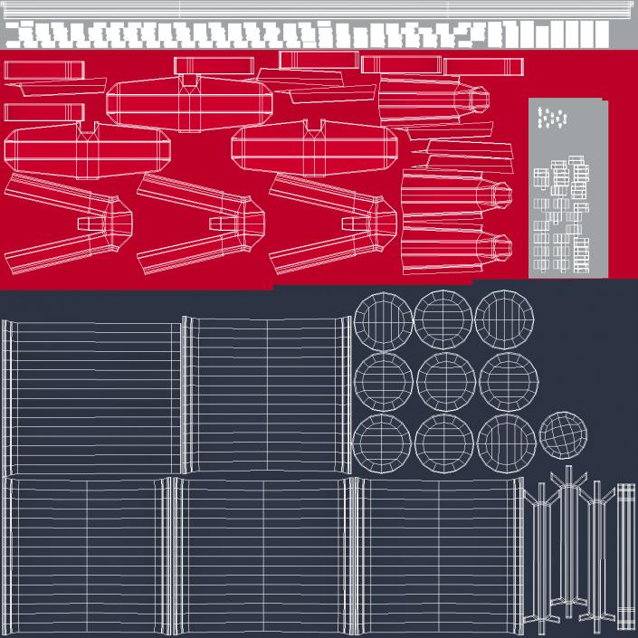 3D Three-Sided Digital Billboard 6x3 model