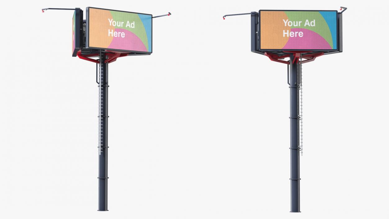 3D Three-Sided Digital Billboard 6x3 model