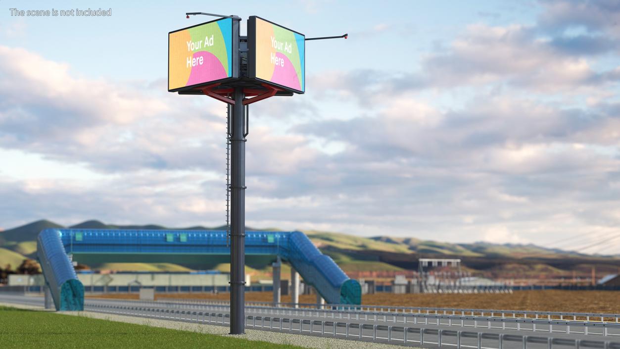 3D Three-Sided Digital Billboard 6x3 model