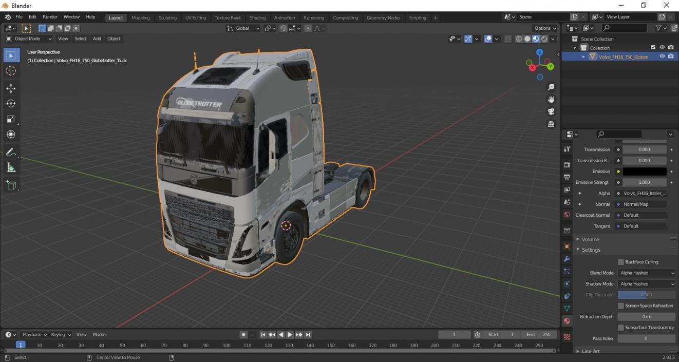 3D Volvo FH16 750 Globetrotter Truck model